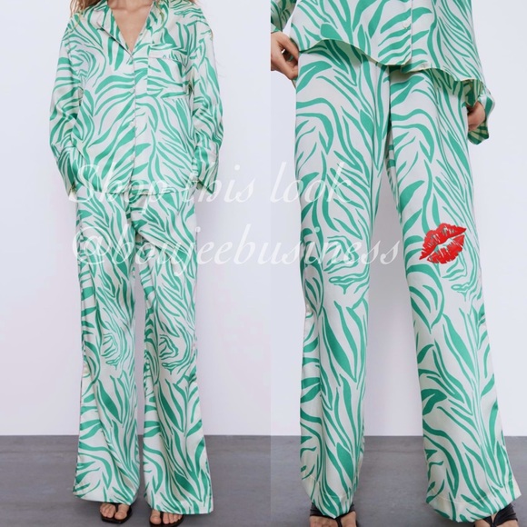 ZARA BNWT Pajama Style Lounge Wear 2pc Coord Set - Picture 7 of 14